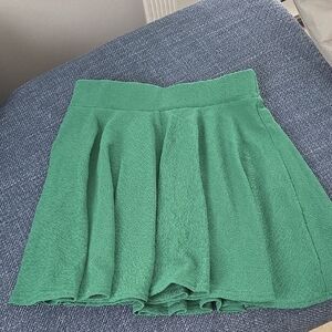 Green Pleated Skirt